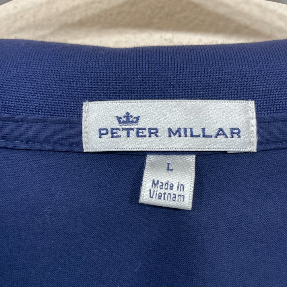 Peter Millar Men Size Large Solid Navy Stretch Po… - image 3